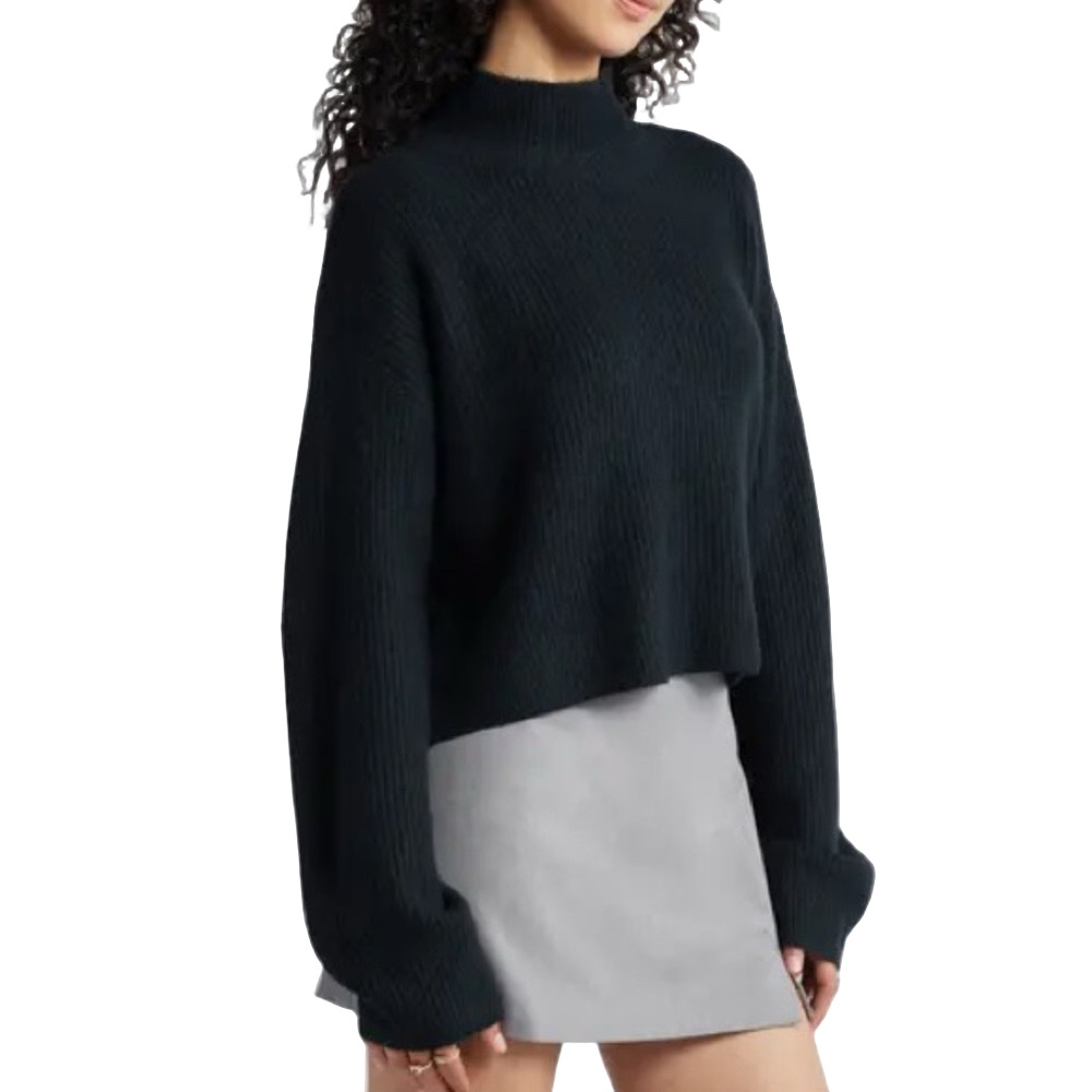 BP. Nordstrom Oversized Mock Neck Black Knit Pullover Sweater Size XS NWOT - Picture 1 of 7